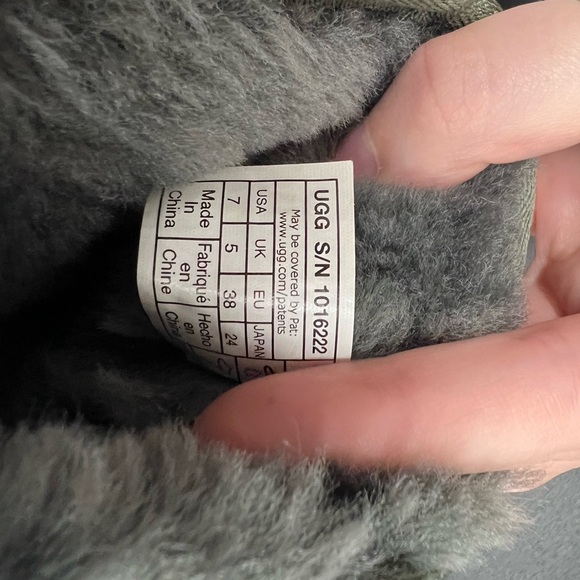 UGG Olive Green Suede Slip-On Boots - Picture 7 of 7